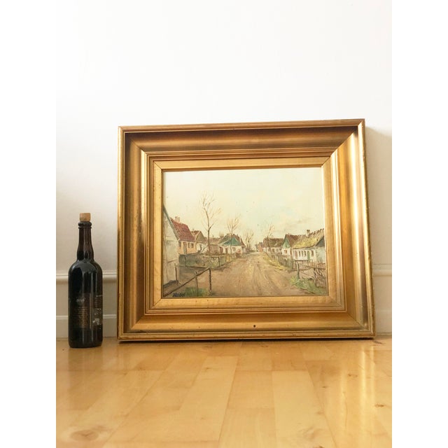 Vintage Original Cottage Oil Painting: Framed Countryside Wall Art For Sale - Image 9 of 11