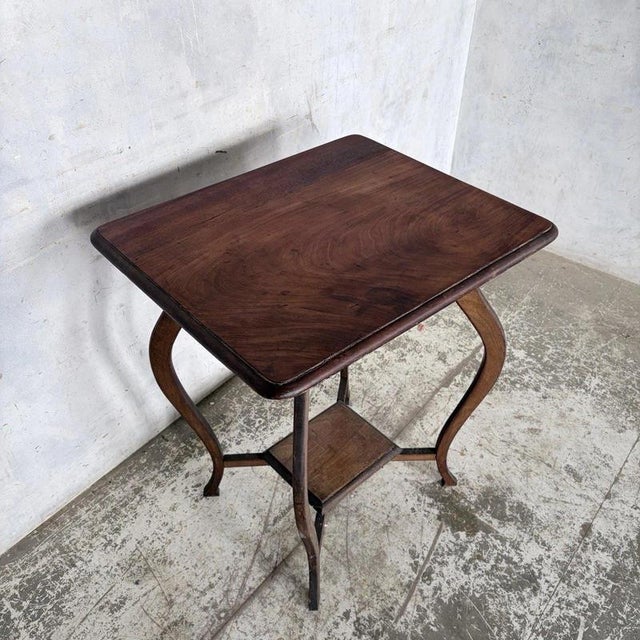 Antique Arts & Crafts Walnut Side Table with Drawer For Sale - Image 6 of 7