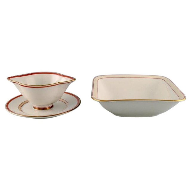 Ceramic The Spanish Pattern Bowl and Sauce Boat by Christian Joachim for Royal Copenhagen, Set of 2 For Sale - Image 7 of 7