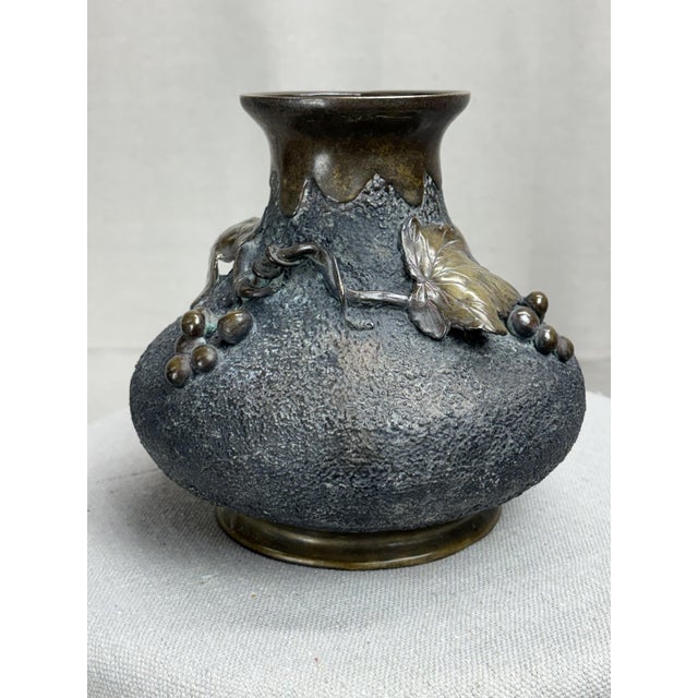Japanese Bronze Vase — Late Meiji Period For Sale - Image 6 of 9