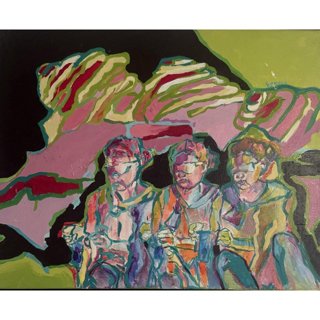 "Navajo" Figures - the Arizona Desert – Original Acrylic Painting This original acrylic painting by Danka Krol presents a...
