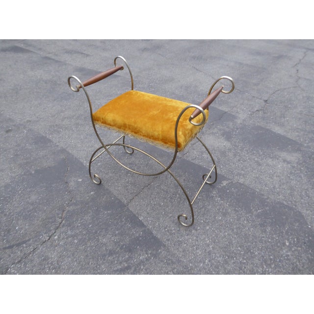 Vintage Hollywood Regency Gold Velvet Vanity Chair Chairish