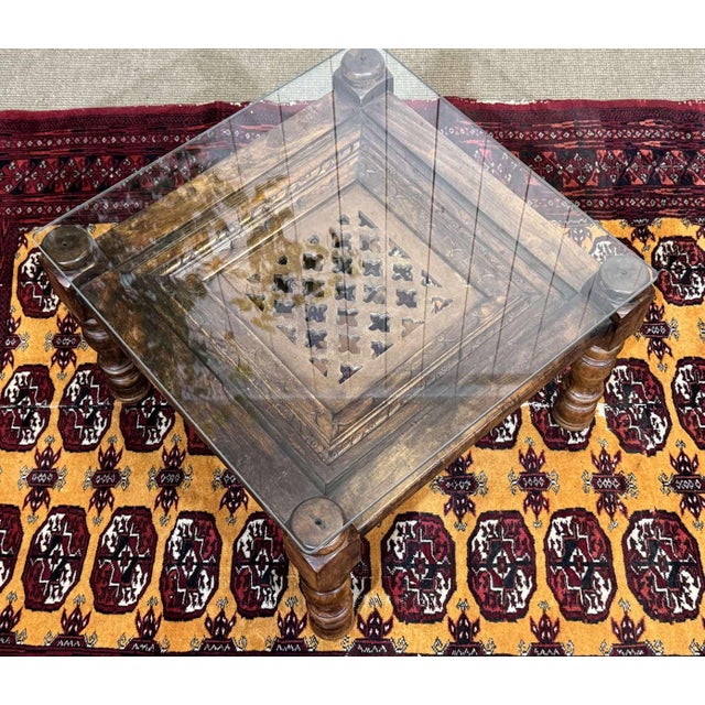 Brown Indian Teak Side Table, 1970s For Sale - Image 8 of 8