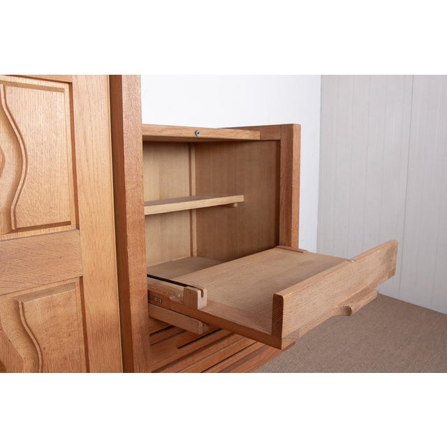 Double Buffet in Oak with Earthenware Tiles by Boleslaw Danikowski for Guillerme et Chambron / Votre Maison, 1960s For Sale - Image 12 of 18