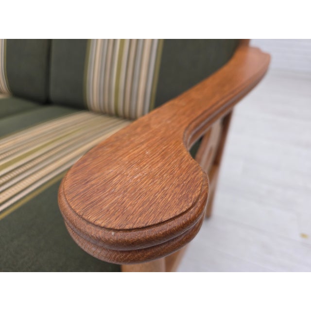 1970s Vintage Danish Three-Seater Sofa in Green Furniture Wool, 1970s For Sale - Image 5 of 18