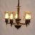 American Antique 5 Light Bronze Chandelier With Opalescent Amber Shades For Sale - Image 3 of 7