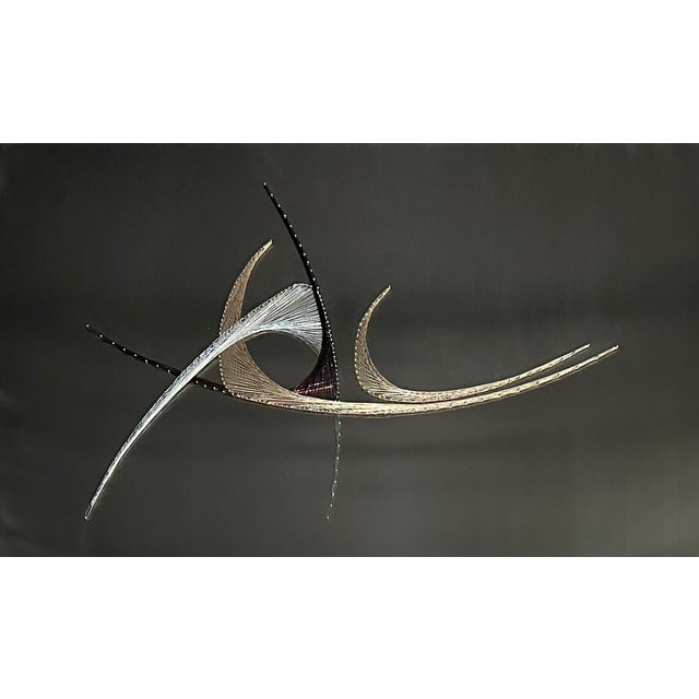 Mid 20th Century Woven Precious Metal Wire Wall Hanging Modern Sculpture For Sale