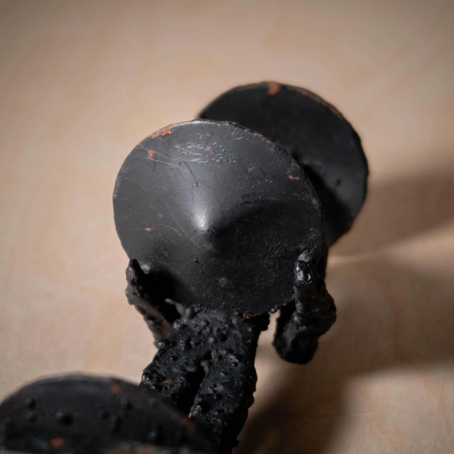 Mid 20th Century Vintage Cast Iron Brutalist Sculpture For Sale - Image 12 of 12