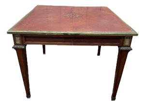 Louis XVI Style Square Table with Leather Top