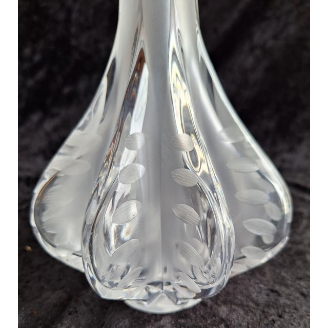 Soliflore Glass Vase Marie-Claude in Frosted Crystal Glass by Lalique, 1970s For Sale - Image 6 of 7