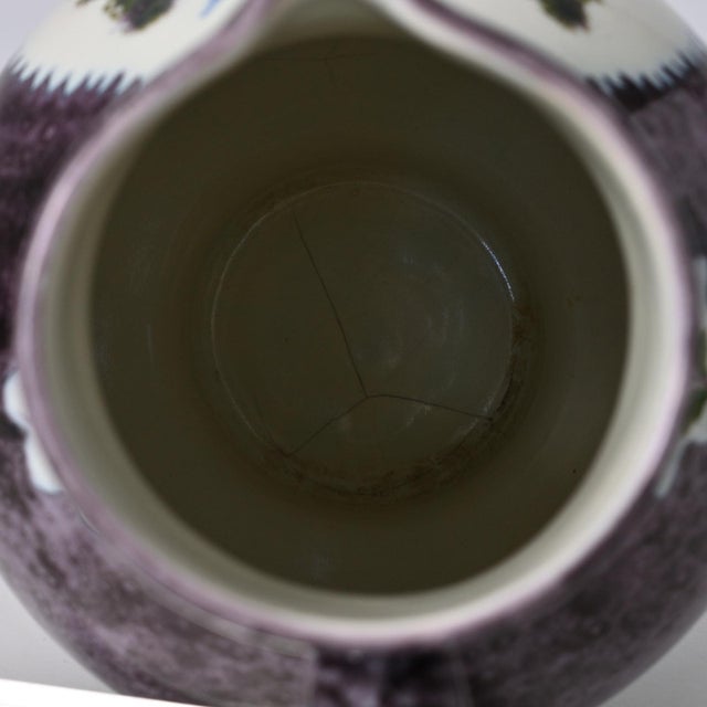Antique Manganese Ceramic Jug from Boch Freres Keramis, 1800s For Sale - Image 12 of 15