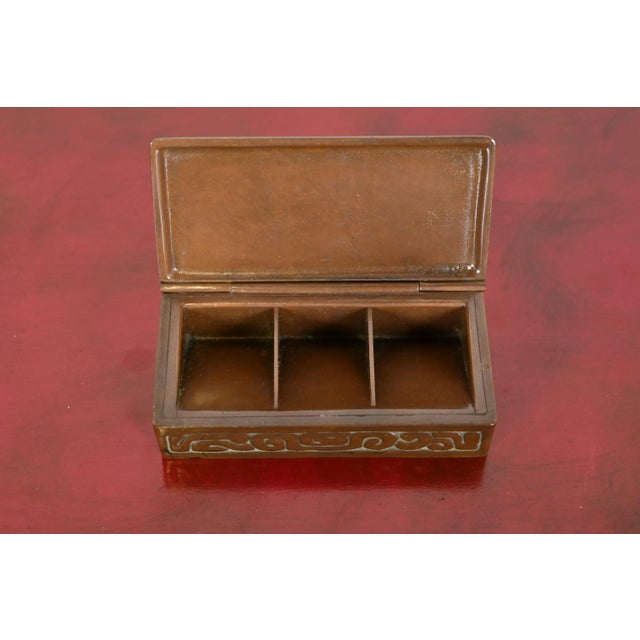 Tiffany Studios New York Zodiac Bronze Stamp Box | Chairish