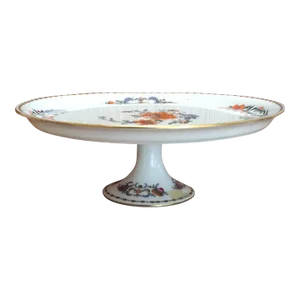 1970s Limoges Porcelain Footed Cakeplate