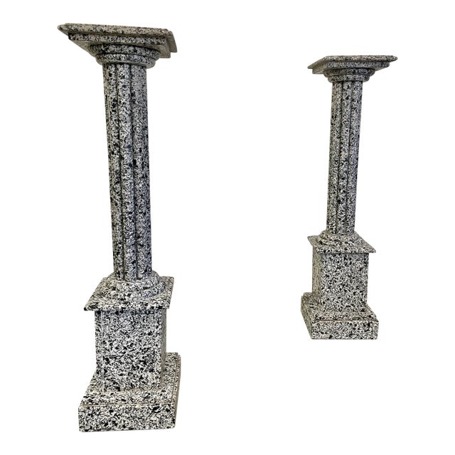 Pair of Dalmation Granite Architectural Columns For Sale