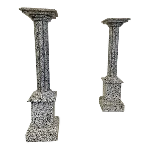 Pair of Dalmation Granite Architectural Columns