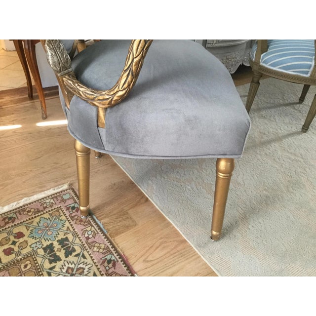 Vintage Hollywood Regency Silver & Gold Upholstered Armchair For Sale In New York - Image 6 of 10