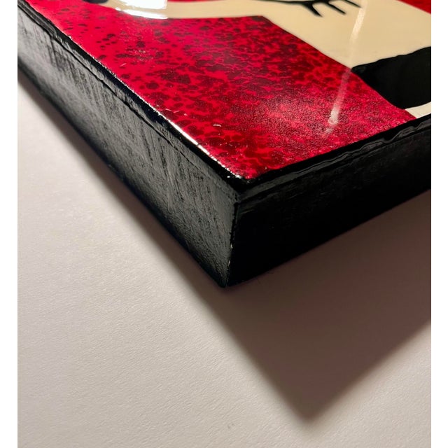 Contemporary 2013 Robert H McInvale New Orleans Artist 'The Big No' Original Resin Painting on Wood For Sale - Image 3 of 7