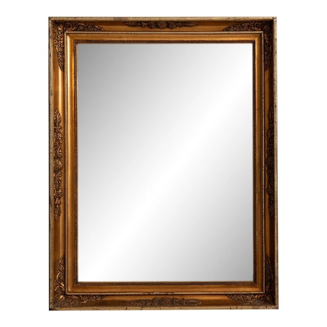 19th Century France Antique Gold Carved Giltwood Mirror For Sale