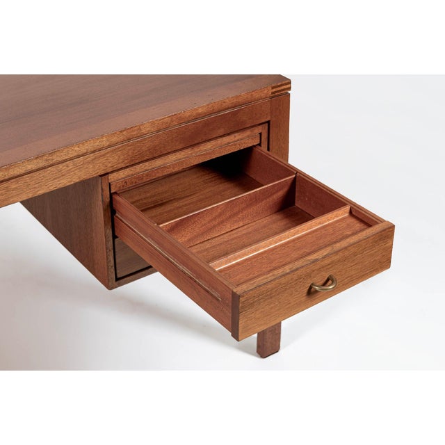Danish Mahogany Executive Desk by Søborg Møbler, Mid Century Modern Desk For Sale - Image 10 of 16