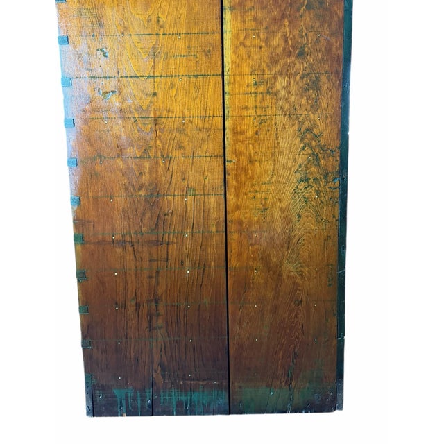 1900 - 1909 Antique OverSized Pine 12 Drawer Map Flat File Cabinet For Sale - Image 5 of 12