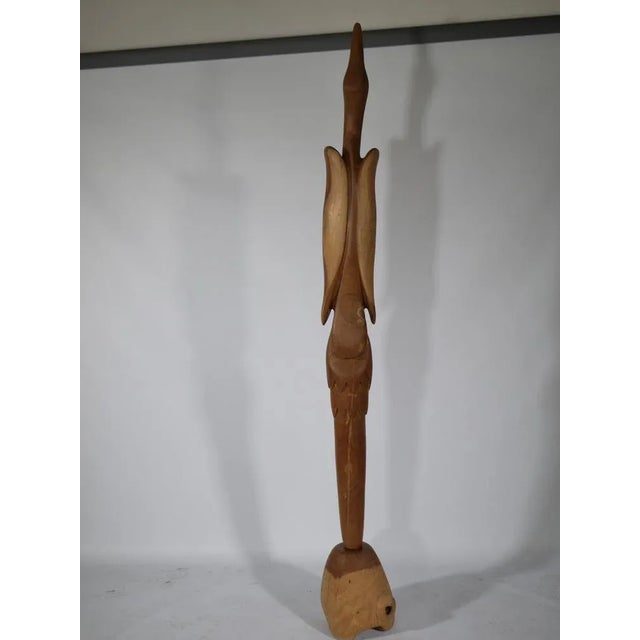 Large Teak Crane Sculpture, 1960s For Sale - Image 4 of 13
