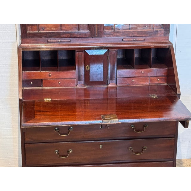 Brown Late 18th Century English Mahogany Secretary Bookcase For Sale - Image 8 of 15