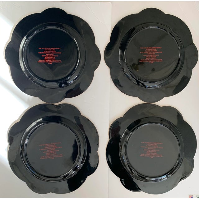 2000 - 2009 Gold Lacquered Chargers Leaf Motif - Set of 4 For Sale - Image 5 of 8