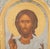 Russian Hand-Painted Icon of "Christ Pantocrator" with Silver and Gilt Oklad or Cover within a Kiot, by the Sofrino...