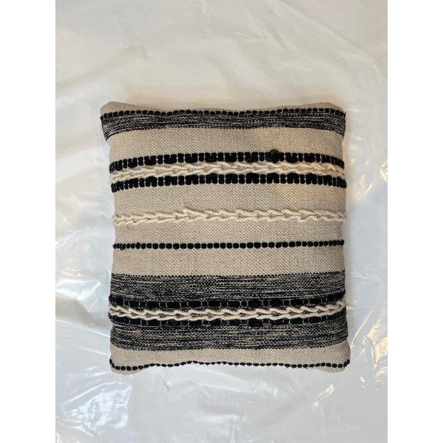 Pillow made with Genuine hand made Moroccan Kilim fragment-Poly fill with sewn closure. both sides-