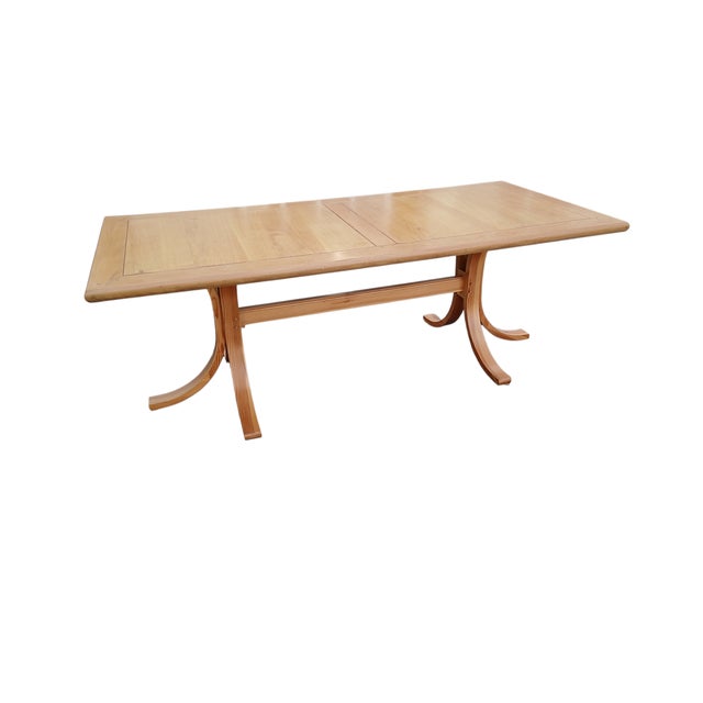 Handcrafted Sculptural Oak Softwood Dining Table by Michel Postaire, 1990s For Sale - Image 9 of 10