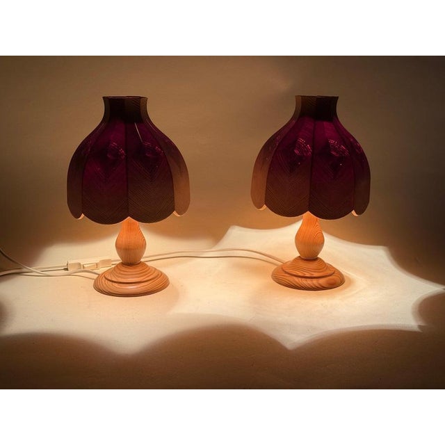 Swedish Table Lamps in Pinewood, 1980s, Set of 2 For Sale - Image 15 of 16