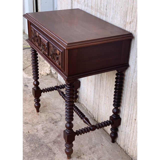 20th Century French Solid Carved Nightstands - a Pair For Sale - Image 4 of 13