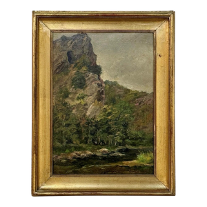 Framed Oil Painting on Panel by Laurent Souky (1914–2005), 'Rochers Des Nutons'