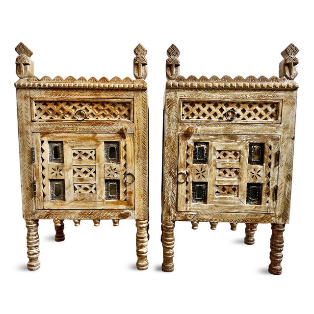 2020s Raja White Wash Nightstand For Sale - Image 5 of 7