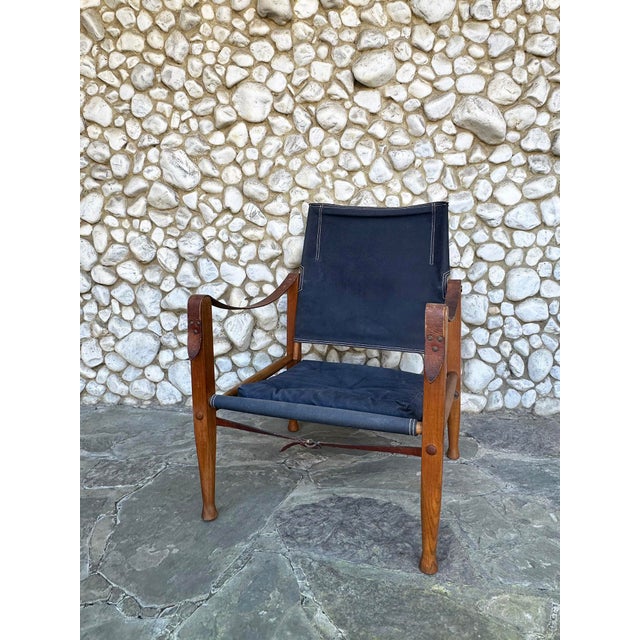 Iconic Safari Chair model KK47000 designed by Kaare Klint and produced by Rud. Rasmussen in Denmark during the 1960s....