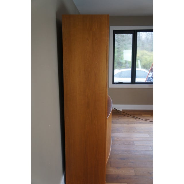Danish Mid 20th Century Modern Teak Curved China Display Cabinet Curio Tambour Doors, Attributed For Sale - Image 10 of 15