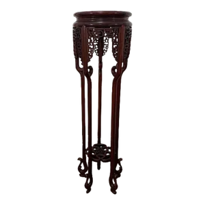 Antique Genuine Hand-Crafted Antique Chinese Rosewood Floor Plant Stand