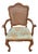 1964 French Style Louis XV Armchair With Caned Back and Thibaut “Coral Gables” Upholstered Seat For Sale