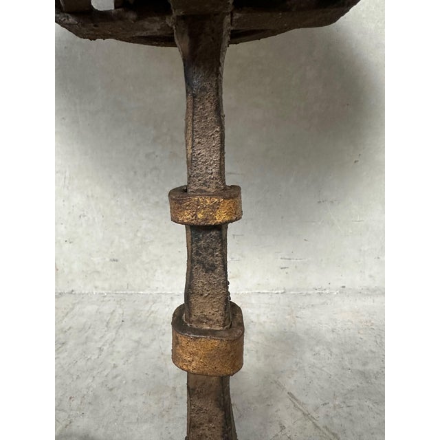 Brown Vintage Spanish Brutalist Table Lamp in Wrought Iron, 1960s For Sale - Image 8 of 13