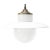 White Vintage White Enamel, Opaline Glass, Porcelain & Brass Pendant Lamp For Sale - Image 8 of 8