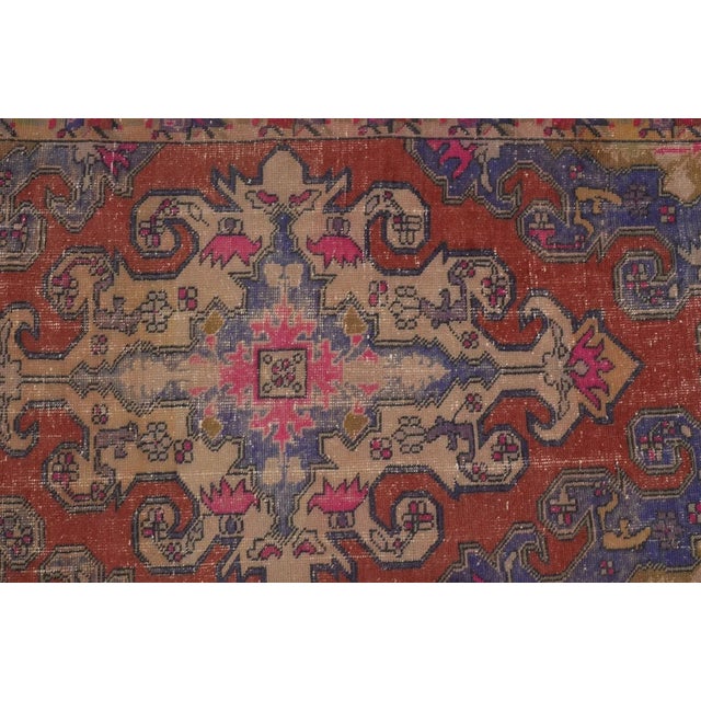 Kurdish Burnt Orange Floor Carpet For Sale - Image 4 of 10