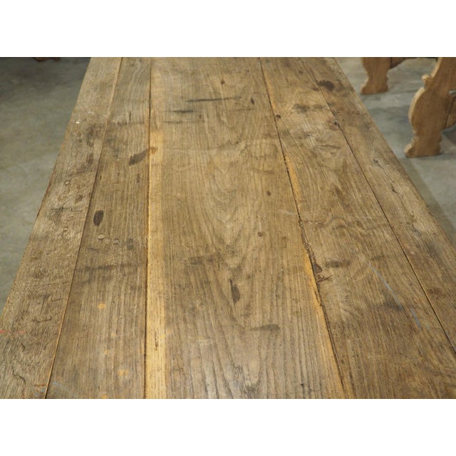 Antique French Painted Cast Iron and Oak Table From Alsace, Circa 1900 For Sale - Image 11 of 18