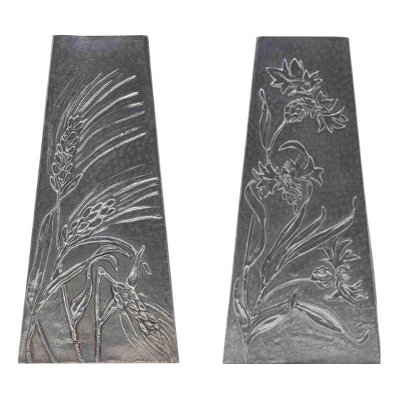 Art Nouveau Pewter Vase, Italy, Early 20th Century For Sale