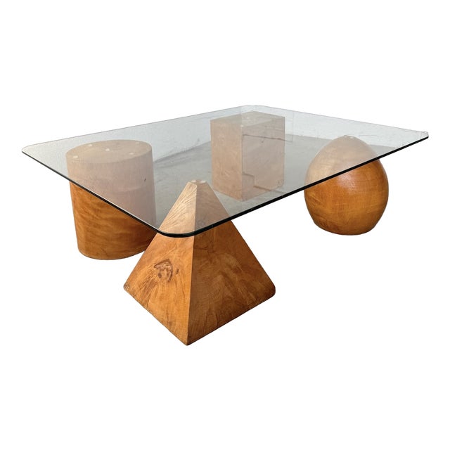 Wood and Glass Coffee Table attributed to Metafora, 1960s For Sale