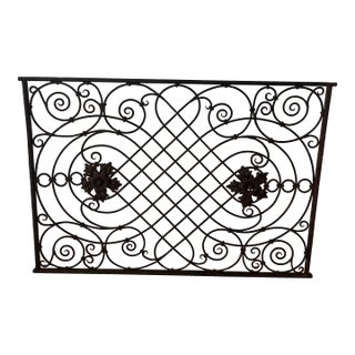 Antique 19th Century French Neo Classical Style Iron Architectural Element With Rosettes For Sale