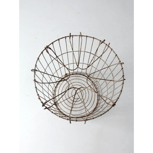 Vintage Industrial Metal Basket For Sale - Image 6 of 12