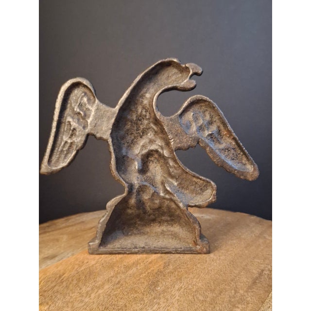 Antique Cast Iron Eagle on Rock Doorstop Patriotic Americana Hubley or Albany For Sale - Image 10 of 17