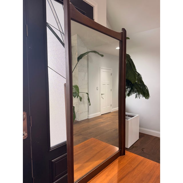 Vintage Mid-Century Modern Walnut 6-Drawer Dresser With Mirror For Sale - Image 10 of 11