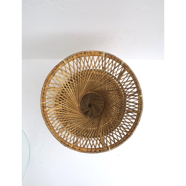 Wicker and Glass Side Drinks Table, Circa Mid-20th Century For Sale - Image 9 of 9
