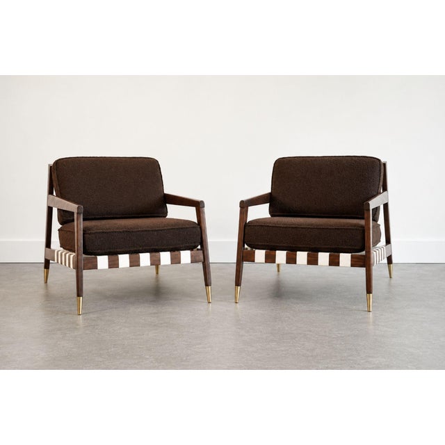Walnut Lounge Chairs by Edmond J. Spence, C. 1950s For Sale - Image 4 of 10